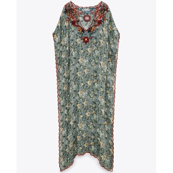 ZARA Embroidered Tunic Dress Limited New - Picture 5 of 11